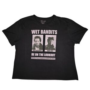 Home Alone Wet Bandits Be On The Lookout Harry & Marv T-shirt Sz 2XL Black/White